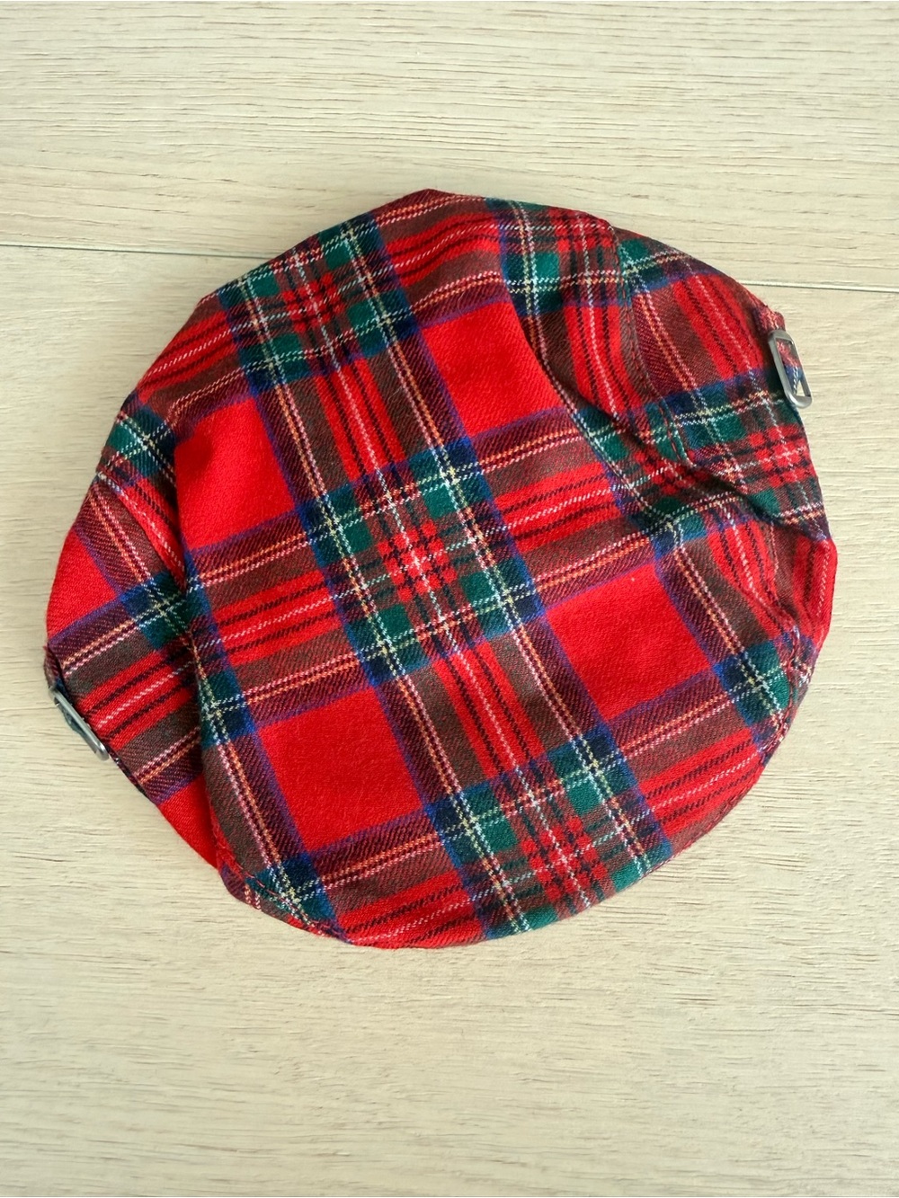 Janie and Jack Red Plaid Kids Newsboy Cap | 6-12 months